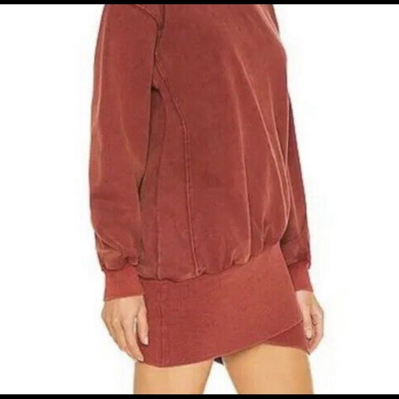 NWT Young Fabulous & Broke Turtle Neck Slit Zipper Sweater Dress Rust Red, M - Picture 3 of 12